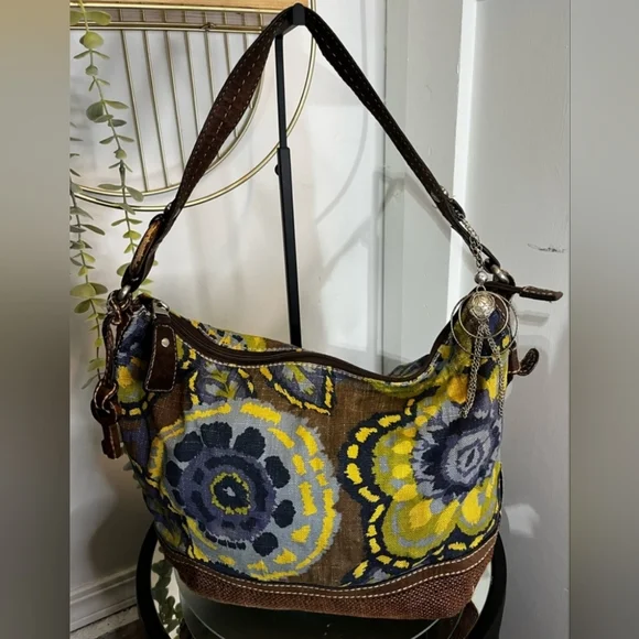 Vintage Fossil Fibrant Floral Shoulder Bag - Picture 3 of 10